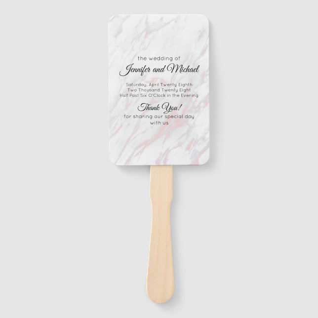 Modernes Programm für rosa und graue Marmor Fächer (Vorderseite)