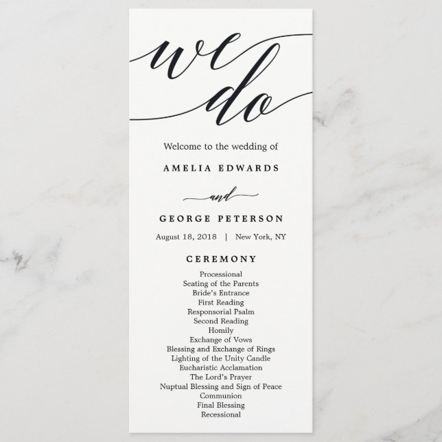 Modernes Programm zur Hochzeit von Skripten (Vorderseite)