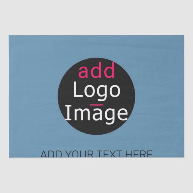Modernes Promo Anpassbare Business Dusty Blue Wrap Seidenpapier (Vorderseite)