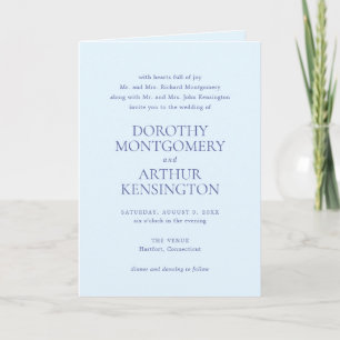 Modernes Pulver Blue QR Code Elegante Hochzeit Einladung