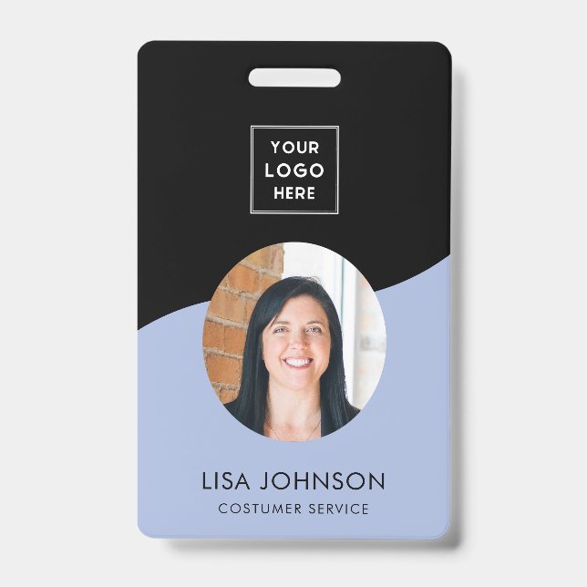 Modernes QR Code Abzeichen für minimales Schwarzes Ausweis (Vorderseite)