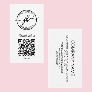 Modernes QR Code Circuit-Logo Visitenkarte