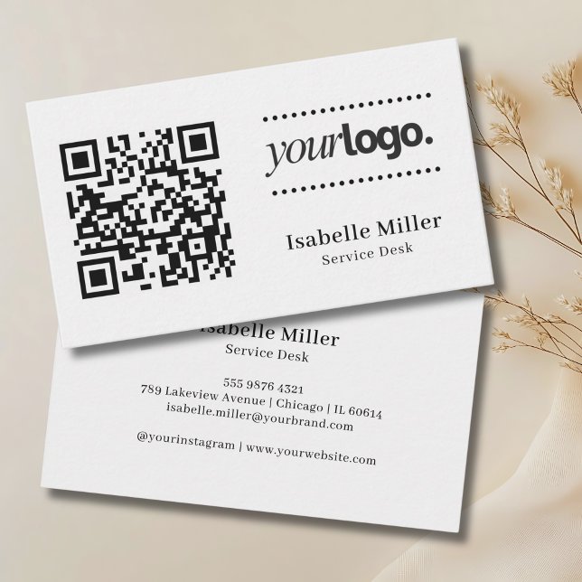Modernes QR-Code Firmenlogo Visitenkarte (Modern QR Code Company Logo Business Card)