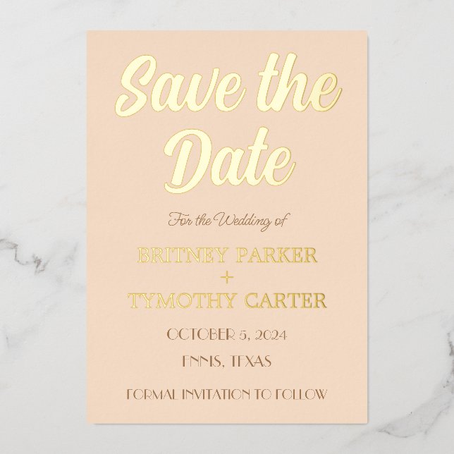 Modernes QR Code Foto Champagne Script Wedding Foi Folieneinladung (Vorderseite)