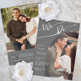 Modernes QR Code Foto Hochzeitseinladung Einladung