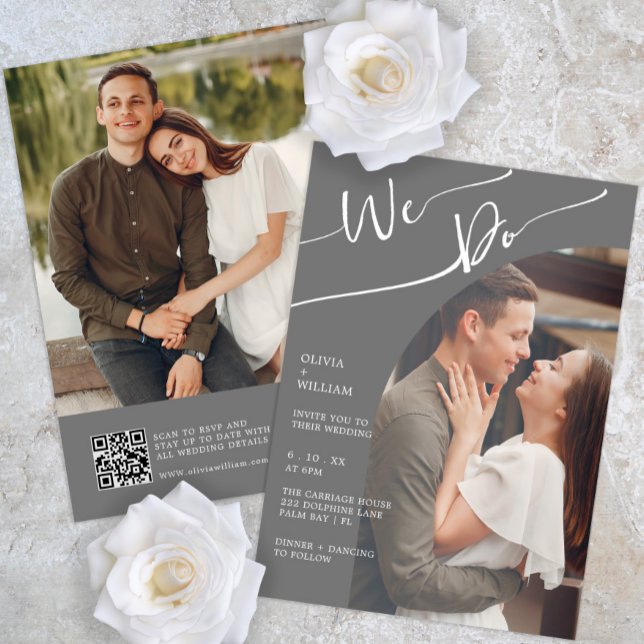 Modernes QR Code Foto Hochzeitseinladung Einladung (Von Creator hochgeladen)