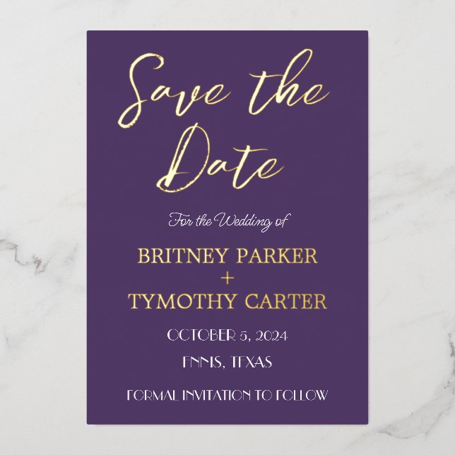 Modernes QR Code Foto Kalligrafie Script Hochzeit Folieneinladung (Vorderseite)