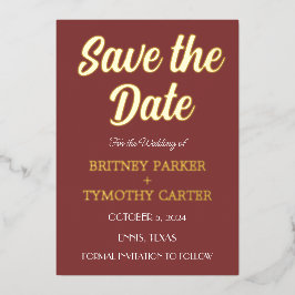 Modernes QR Code Foto Wine Burgundy Script Wedding Folieneinladung