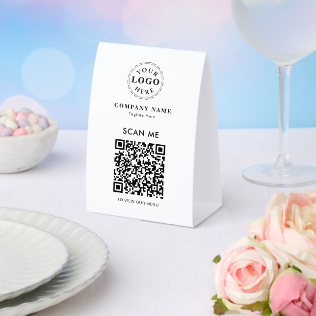 Modernes QR-Code-Kassemenü Tischaufsteller (In Situ (Hochzeit))