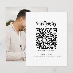 Modernes QR Code Scannable Wedding Registry Einladung