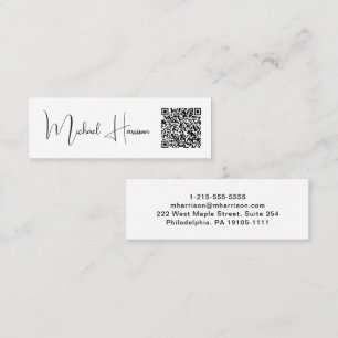 Modernes QR Code Signature Script Beruflich Mini Visitenkarte