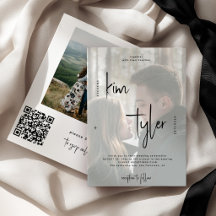 Modernes QR CODE Skript heißt 2 Fotos Hochzeit