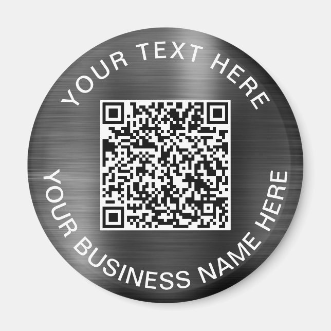 Modernes QR-Code-Werbesilber Magnet (Vorne)