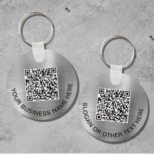 Modernes QR-Code-Werbesilber Schlüsselanhänger