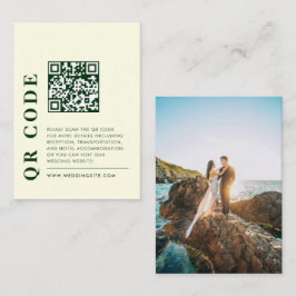 Modernes QR-Foto für White Wedding Details Begleitkarte