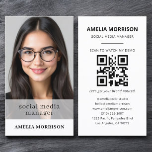 Modernes QR-Foto Minimalistisch Beruflich Visitenkarte