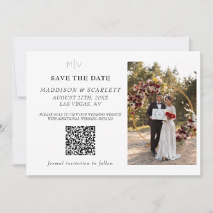 Modernes QR-Foto Save the Date Einladung