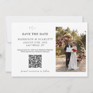 Modernes QR-Foto Save the Date Einladung