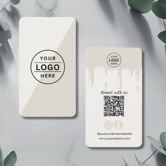 Modernes QR-Logo Rosa Backen Visitenkarte