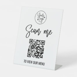 Modernes QR-Menü Logo für berührungsloses Geschäft Sockelschild
