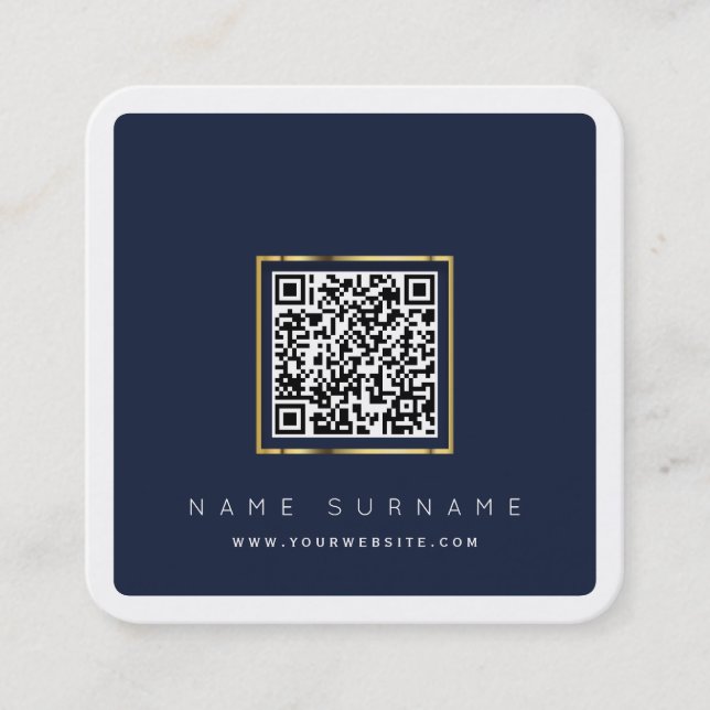 Modernes QR-Netzwerk-Scannerlogo  Quadratische Visitenkarte (Vorderseite)