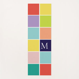 Modernes, quadratisches Blockmonogramm Yogamatte