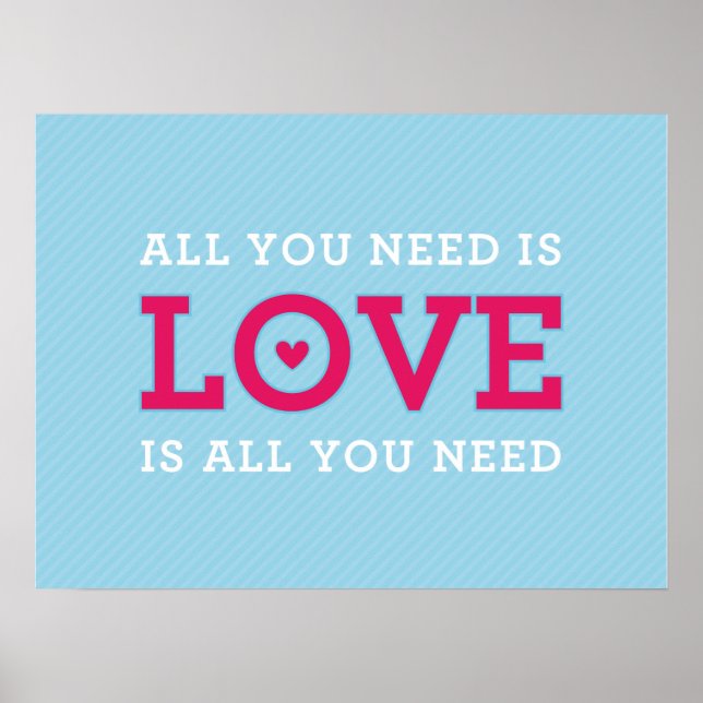 MODERNES QUOTE Hochzeitspaar "Alles was du brauchs Poster (Vorne)