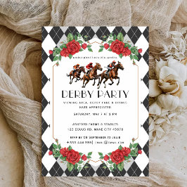 Modernes Race Horse Derby Party Reitsport Einladun Einladung