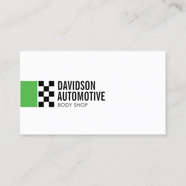 Modernes Racing-Logo in Green II Automotive Visitenkarte (Vorderseite)