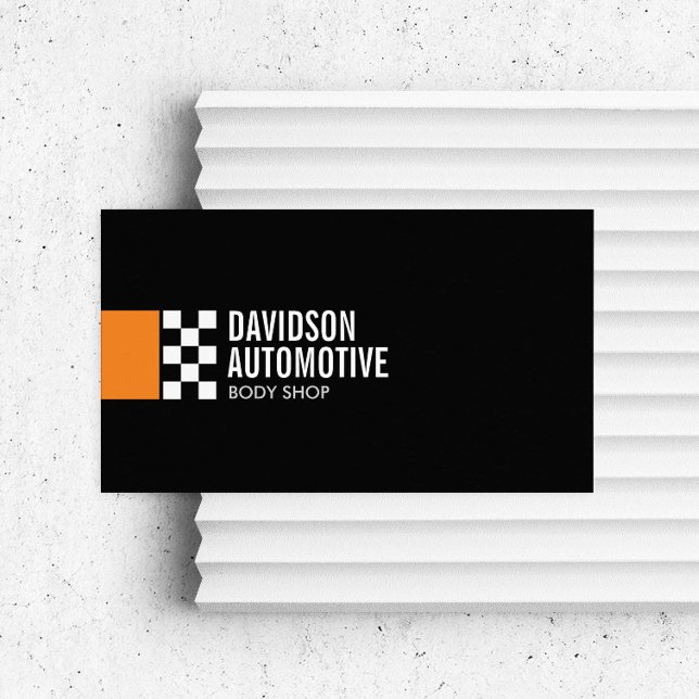 Modernes Racing-Logo in Orange Automotive Visitenkarte (Von Creator hochgeladen)