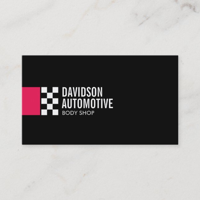 Modernes Racing-Logo in Red Automotive Visitenkarte (Vorderseite)