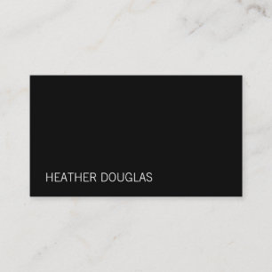 Modernes, raffiniertes Schwarz Visitenkarte