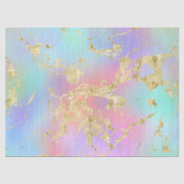 Modernes Rainbow-Gradient- und Gold-Marmormuster Seidenpapier
