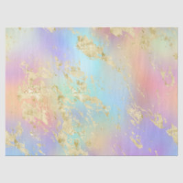 Modernes Rainbow-Gradient- und Gold-Marmormuster Seidenpapier