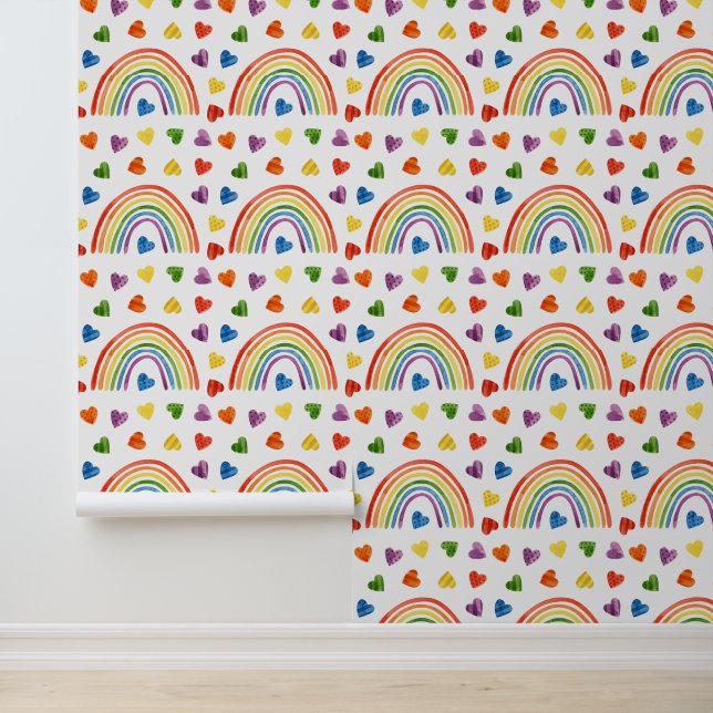 Modernes Rainbow LGBT Gay Pride Muster Tapete (Anwendung)