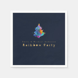 Modernes Rainbow Weihnachtsbaum Personalisiertes P Serviette