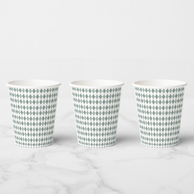 Modernes Raute-Muster für Golf Baby Dusche Pappbecher (Multi)