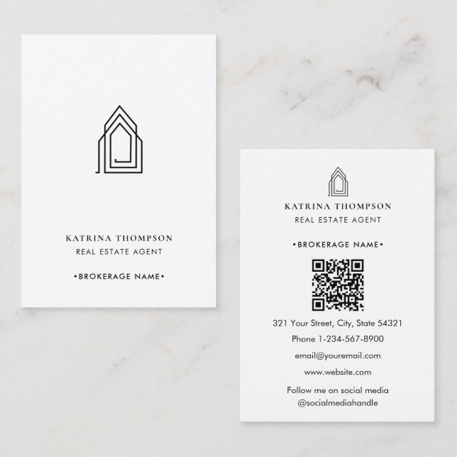 Modernes Real Anwesen Agent Realtor Logo Visitenkarte (Vorne/Hinten)