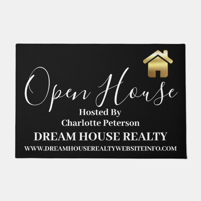 Modernes Real Anwesen Agent Realtor Open House Fußmatte (Vorderseite)