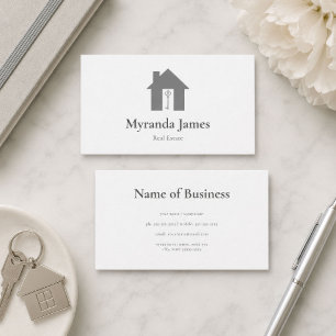 Modernes Real Anwesen Einfaches Grey House Realtor Visitenkarte