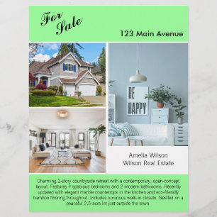 Modernes Real Anwesen Listing 2 Sided Flyer