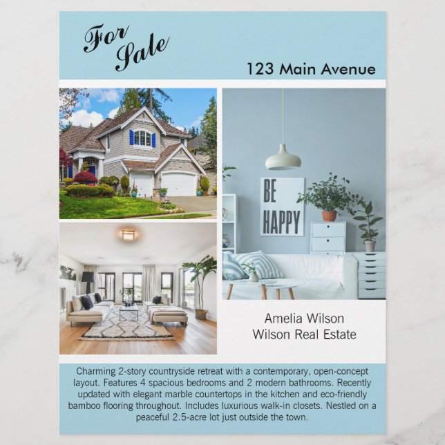 Modernes Real Anwesen Listing 2 Sided Flyer (Vorne)