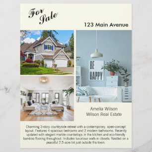Modernes Real Anwesen Listing 2 Sided Foto Flyer