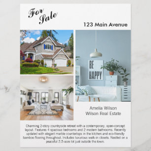 Modernes Real Anwesen Listing 2 Sided Foto Flyer
