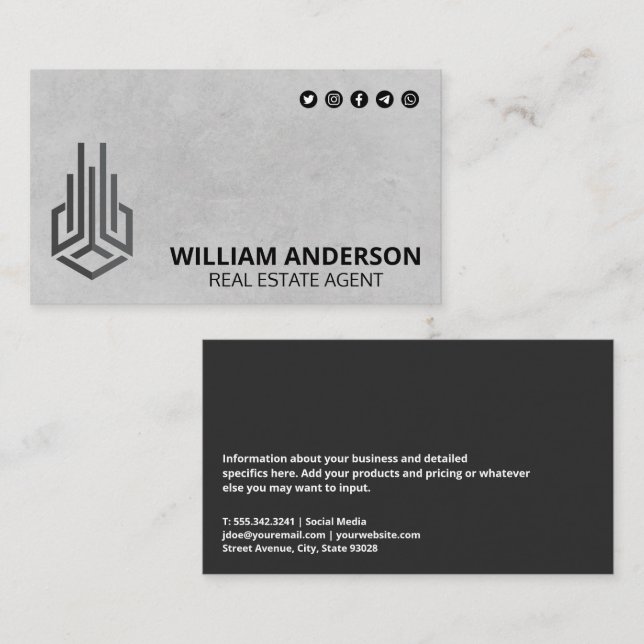 Modernes Real Anwesen Logo | Symbole für soziale M Visitenkarte (Vorne/Hinten)