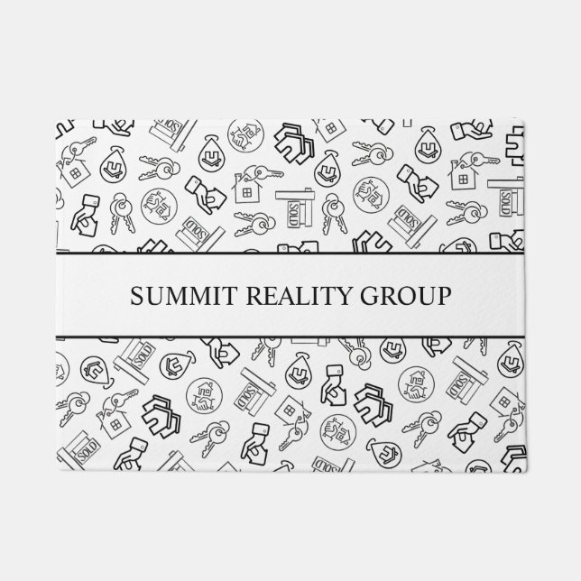 Modernes Real Anwesen QR Code Marketing Fußmatte (Vorderseite)