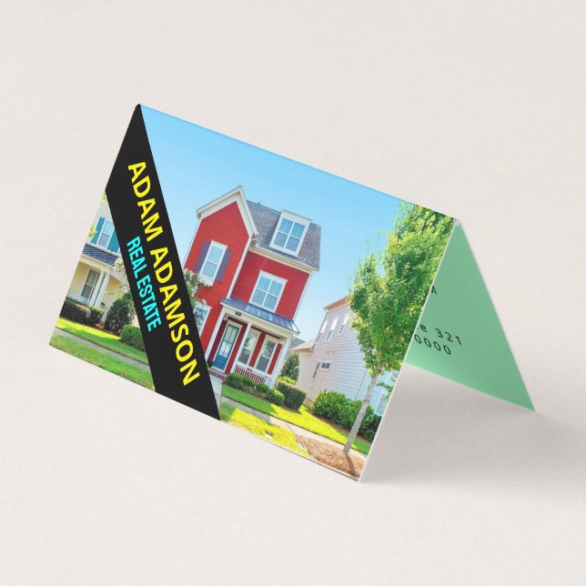 Modernes Real Anwesen (QR Code) Zuhause Broker gef Visitenkarten (Vorderseite)