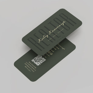 Modernes Realtor Real Anwesen Agent Green Gold Visitenkarte
