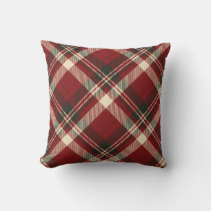 Modernes Red Beige Weihnachtsmuster Kissen