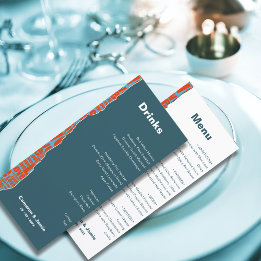 Modernes Red Blue Border Drinks Dinner Menu